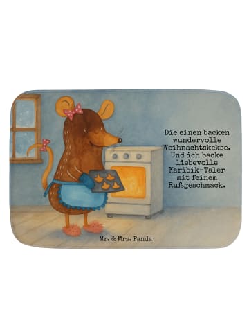 Mr. & Mrs. Panda Badematte Maus Kekse Design mit Spruch in Weiß