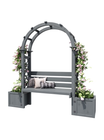 ABRIHOME Rankhilfen in Grau mit Spalier Sitz und Rankhilfe für Garten Terrasse
