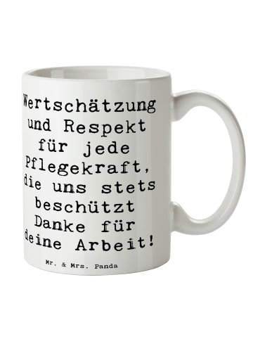 Mr. & Mrs. Panda Mug Spruch Pflegekraft Wertschätzung mit Spruch in Weiß