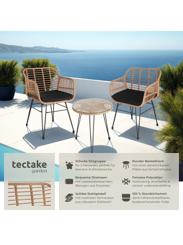 tectake Rattan-Gartenlounge für 2 Personen, , filigranes Design