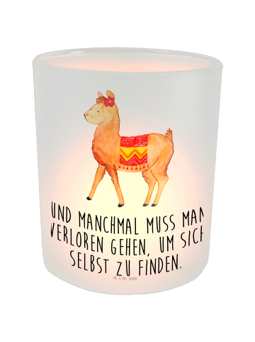 Mr. & Mrs. Panda Windlicht Alpaka Stolz mit Spruch in Transparent