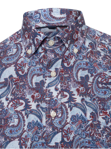 Andrew James Businesshemd - bügelfrei in indigo bordeaux - 0001