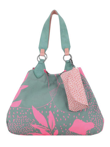 Fritzi aus Preußen Shopper Leaves Canvas Anthra Ice in Gruen-Pink