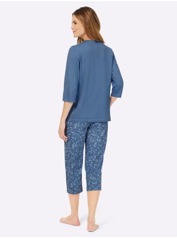 WITT WEIDEN Schlafanzüge in mittelblau-ecru + erika-ecru