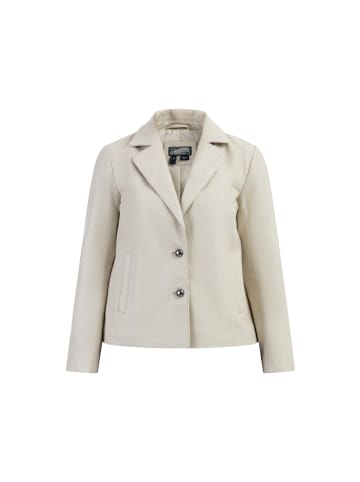 DreiMaster Vintage Lederblazer in Wollweiss