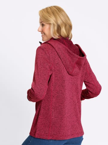 Sieh an! Strickfleece-Jacke in fuchsia-schwarz-meliert
