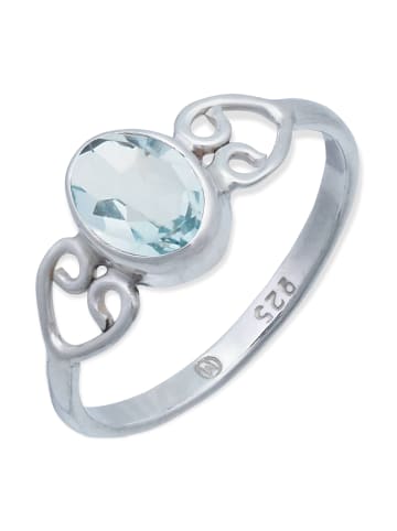 mantraroma 925er Silber - Ringe mit Blau Topas facettiert