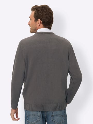 Sieh an! Rundhals-Pullover in ocker-gemustert