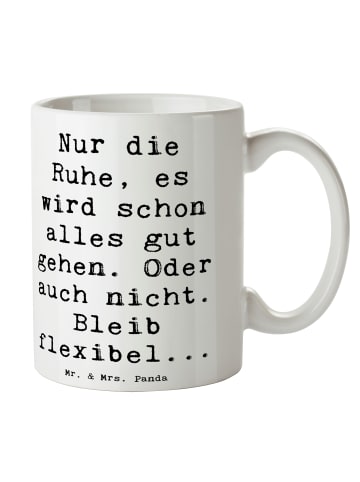 Mr. & Mrs. Panda Tasse Spruch Gelassenheit in Krisen mit Spruch in Weiß