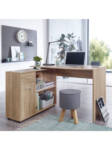 FineBuy Schreibtisch in Grau / Spanplatte / 120x107x75