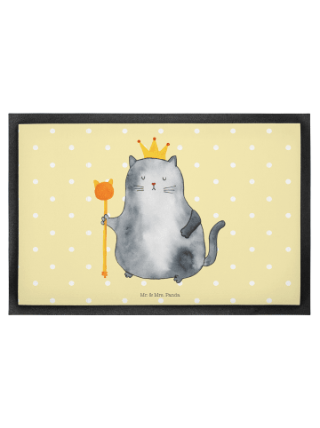Mr. & Mrs. Panda Schmutzfangmatte Katze König ohne Spruch in Gelb Pastell