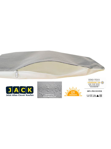 JACK 2er Set Outdoor Wende Kissenhülle 45x45cm in Elfenbein/Grau
