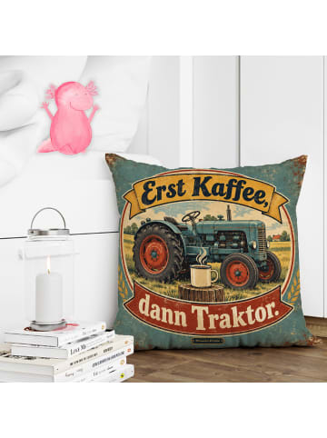 Mr. & Mrs. Panda Dekokissen Traktor humorvoll Design mit Spruch in Weiß