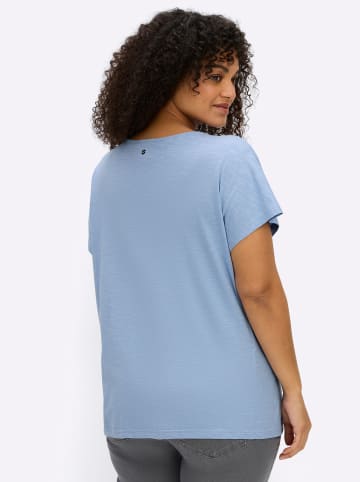 sheego Kurzarm-Shirt in bleu