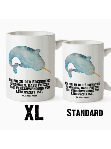 Mr. & Mrs. Panda XL Tasse Narwal mit Spruch in Weiß