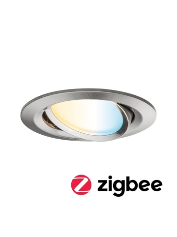 paulmann LED Einbaustrahler Nova Plus ZigBee 1er Set rund tunablewhite in Eisen - Ø84mm