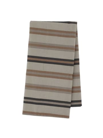 Chic Antique Geschirrtuch AIX Sand mit Streifen in Cognac und Latte