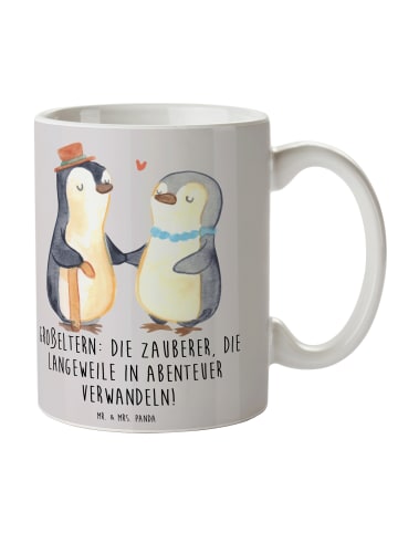 Mr. & Mrs. Panda Coffee Mug Großeltern Zauberer mit Spruch in Grau Pastell