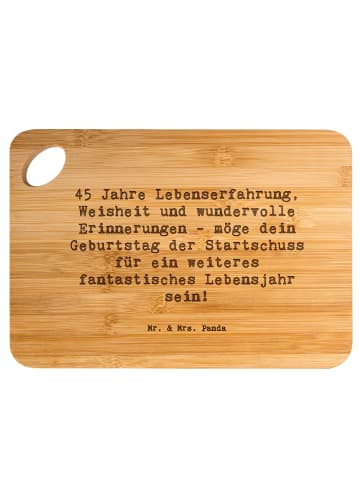 Mr. & Mrs. Panda Schneidebrett Spruch 45. Geburtstag mit Spruch in Braun