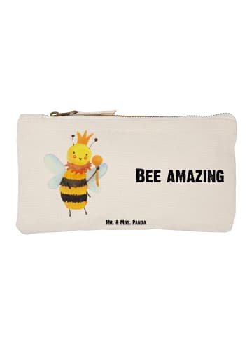 Mr. & Mrs. Panda Schminktasche Biene König mit Spruch in Weiß