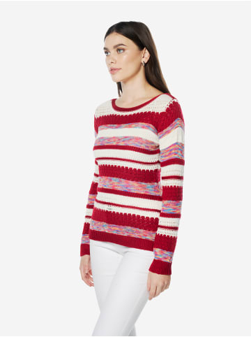 KOROSHI Damen pointelle-stricktrikot gelistet in rot