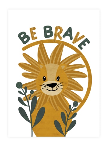 Tales by Jen Poster / Kunstdruck "Lion - Be brave" I Ohne Rahmen