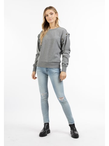 DreiMaster Damen Sweatpullover in Grau Melange