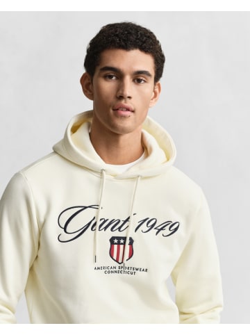 Gant Kapuzenpullover in ecru - 0001