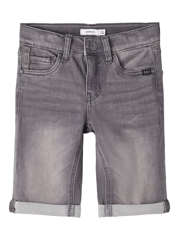 name it Long Shorts in dark grey denim