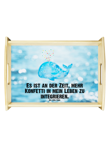 Mr. & Mrs. Panda Serviertablett Wal Konfetti mit Spruch in Oceanblue