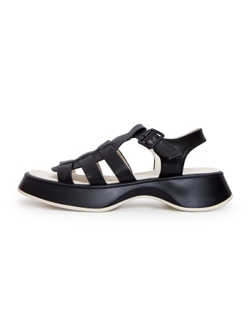 CESARE GASPARI Plateausandalen aus Leder in Schwarz