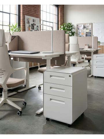 Beliani Büroschränke LARCO in Weiß/Schwarz - (W) 40 x (H) 64 x (L) 63 cm