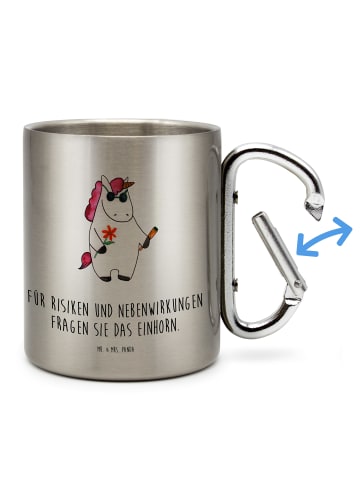 Mr. & Mrs. Panda Metallbecher Einhorn Woodstock mit Spruch in Silber