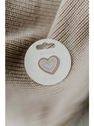 leevje Brosche rainbow heart' in multicolored