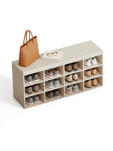 VASAGLE Schuhbank Custos in Naturfarben und Beige - (B)105 x (H)48 x (T)30.5 cm