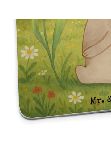 Mr. & Mrs. Panda Glasuntersetzer Hase Blume Design ohne Spruch in Weiß