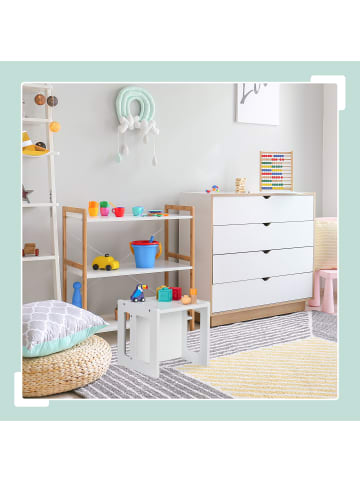 relaxdays 2 x Kindersitzhocker in Weiß -  (B)30 x (H)30 x (T)30 cm