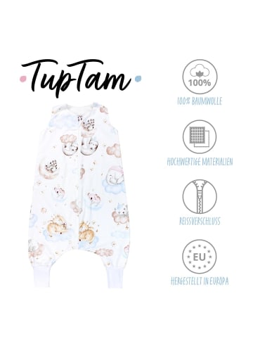 TupTam Baby Sommer Schlafsack mit Beinen ohne Ärmeln in weiß/beige