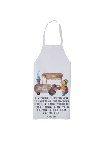 Mr. & Mrs. Panda Koch Schürze Igel Maronen mit Spruch in Weiß