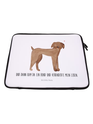 Mr. & Mrs. Panda Notebook Tasche Hund Dogge mit Spruch in Weiß