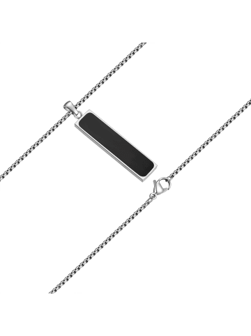 True Rebels Kette aus Edelstahl Achat in silber