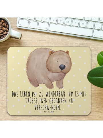 Mr. & Mrs. Panda Mouse Pad Wombat mit Spruch in Gelb Pastell