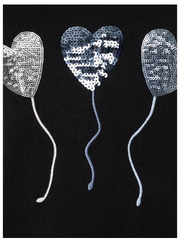 More & More Paillettenherzenshirt in black