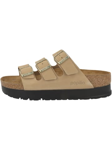 Papillio Sandale Florida III Flex Platform Nubukleder schmal in beige