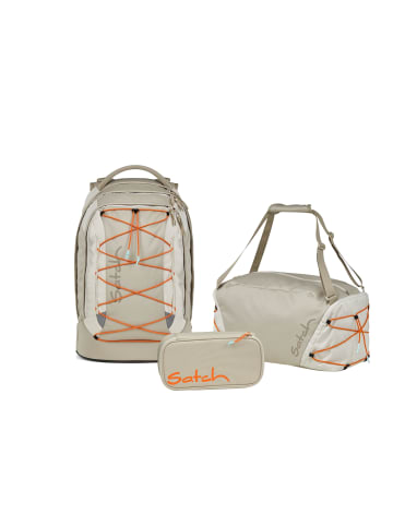 Satch Schulrucksack-Set PACK Crossed Sand 3-teilig in Creme
