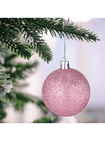 relaxdays 101-tlg. Weihnachtskugeln Set in Rosa/ Weiß