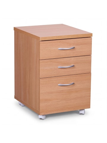 FineBuy Rollcontainer in Braun / Spanplatte / 40x45x60