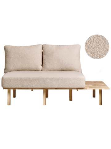 Beliani 2-Sitzer Sofa SALO in Beige/Braun - (W) 155 x (H) 74 x (L) 104 cm