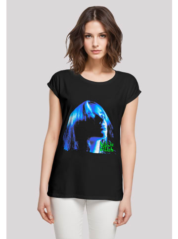 F4NT4STIC Extended Shoulder T-Shirt Billie Eilish Blue Face in schwarz
