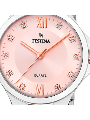 Festina Analog-Armbanduhr Festina Boyfriend silber, rosé mittel (ca. 34mm)
